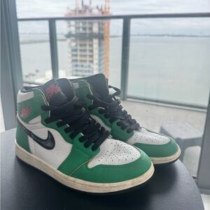 Nike “Lucky Green” and White Jordan Shoes